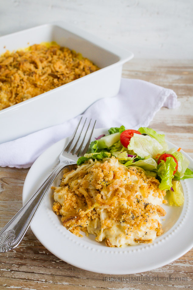 Creamy Ritz Chicken and salad