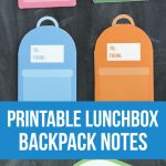 Printable Backpack Lunchbox Notes- cute back to school notes for your kids! www.thirtyhandmadedays.com