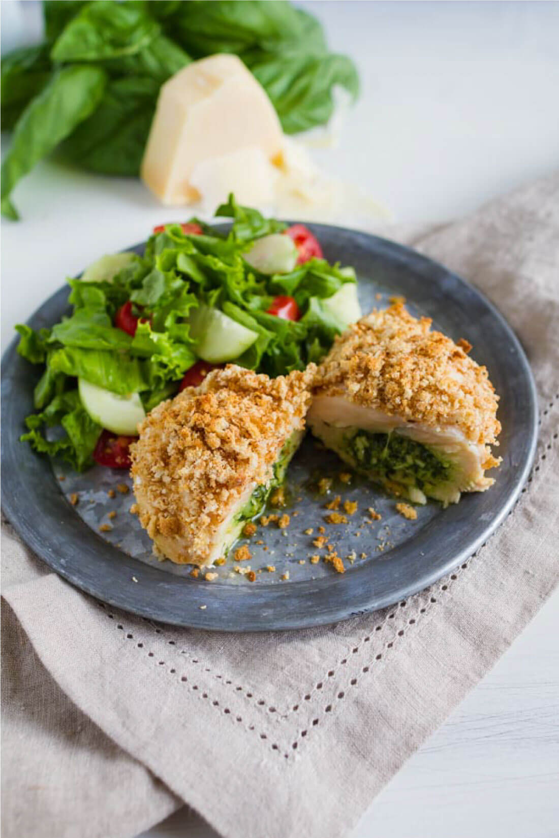 Pesto Chicken - this yummy filled chicken is so good! via www.thirtyhandmadedays.com