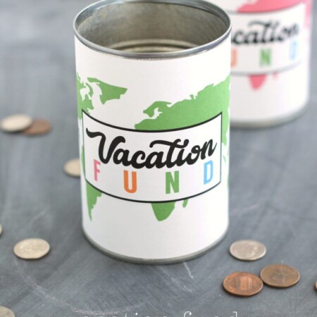 Vacation Fund Jar - use this cute printable to help save for your next trip!