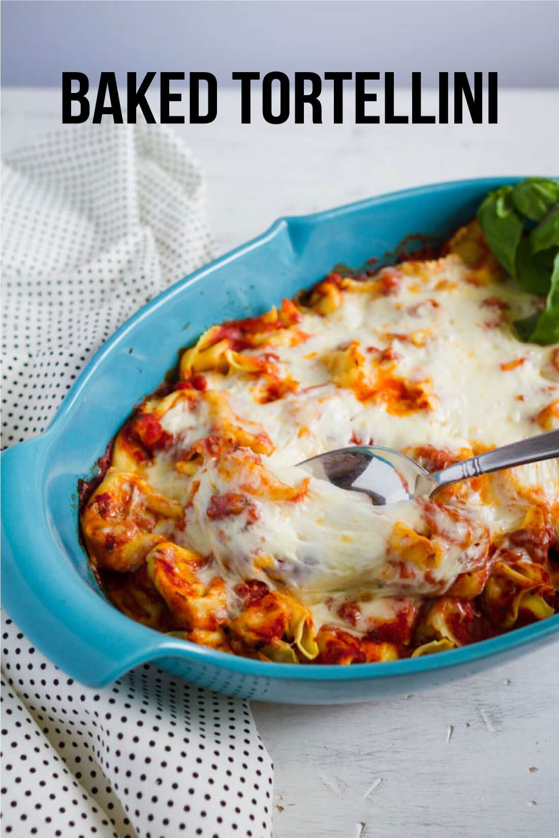 Super simple but tasty Baked Tortellini - if your family likes pasta, they will love this ooey gooey main dish!