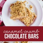 Caramel Crumb Chocolate Bars - make this easy dessert for a sweet treat! from www.thirtyhandmadedays.com