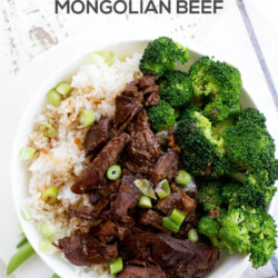 Slow Cooker Mongolian Beef - an easy, tasty dinner recipe! www.thirtyhandmadedays.com