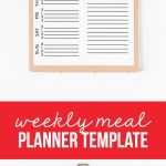 Weekly Meal Planner Template Printable -