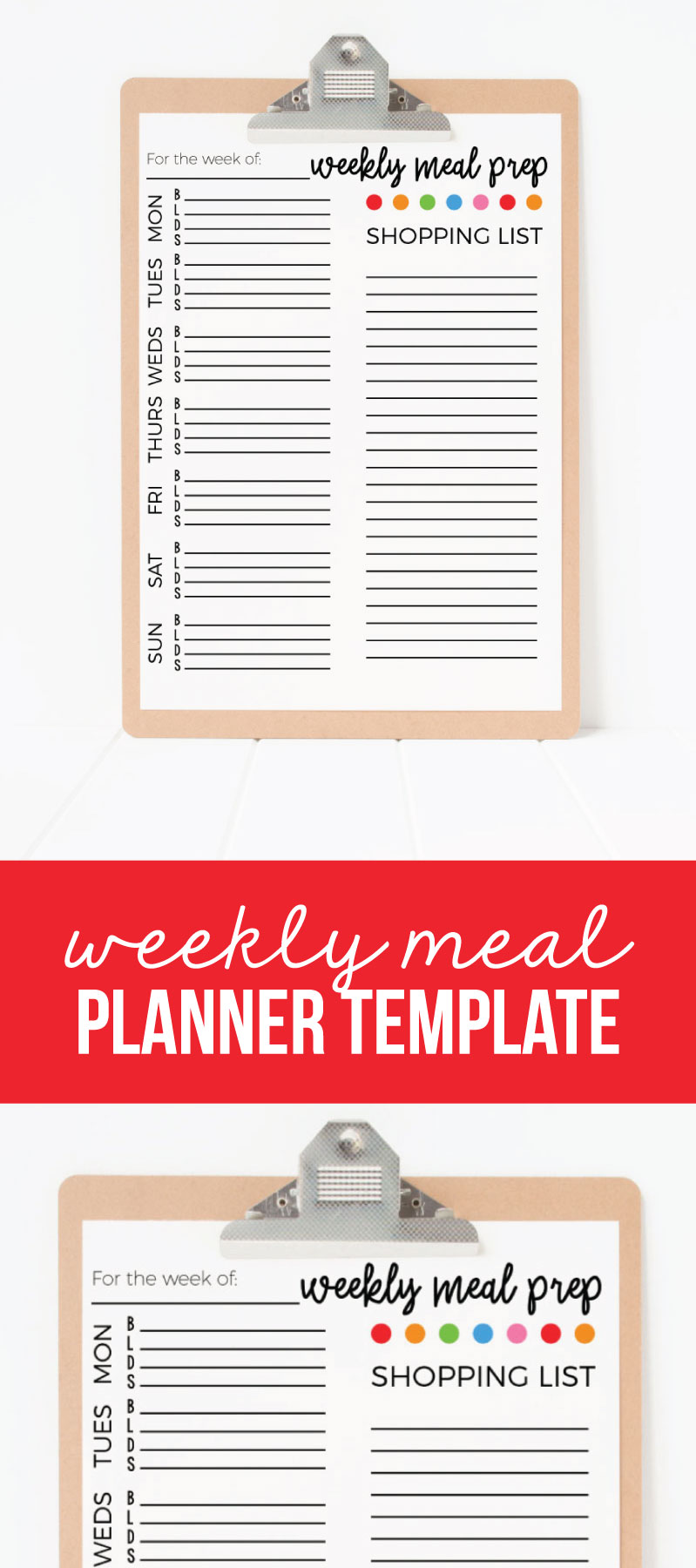 Weekly Meal Plan Template