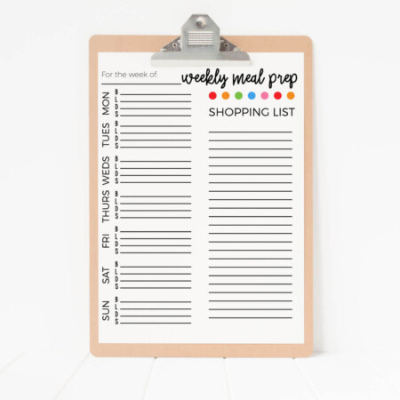 Weekly Meal Planner Template Printable -