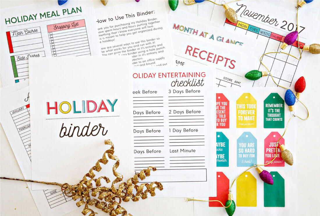 Printable Holiday Binder - get the entire binder to download and print for the holidays. www.thirtyhandmadedays.com