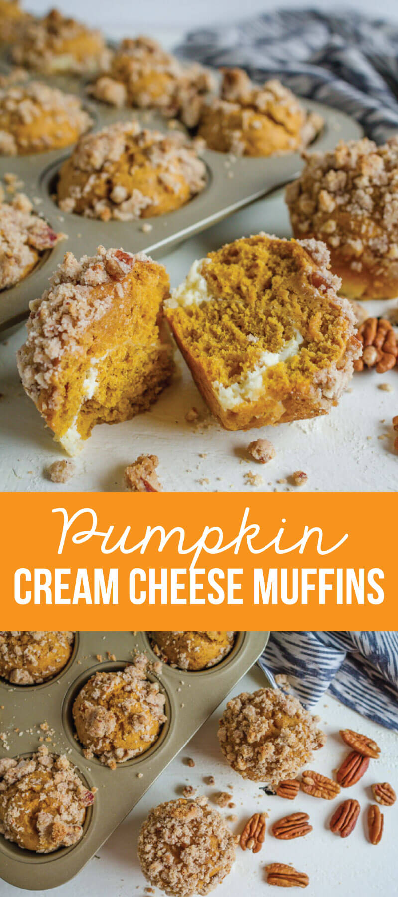Pumpkin Cream Cheese Muffins- the perfect fall treat www.thirtyhandmadedays.com