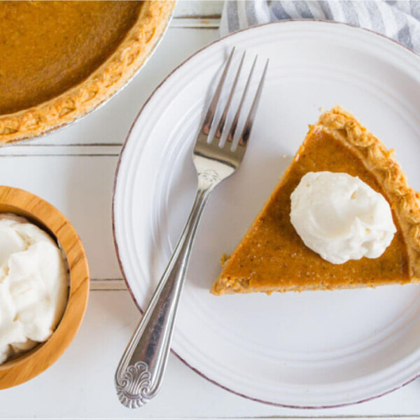 Pumpkin Pie with Homemade Whipped Cream