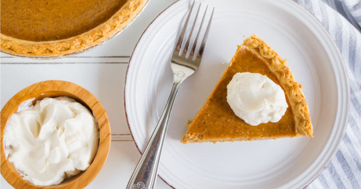 Pumpkin Pie with Homemade Whipped Cream