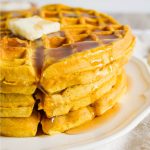 Pumpkin Waffles - this waffle recipe is so good and perfect breakfast for the fall! from thirtyhandmadedays.com