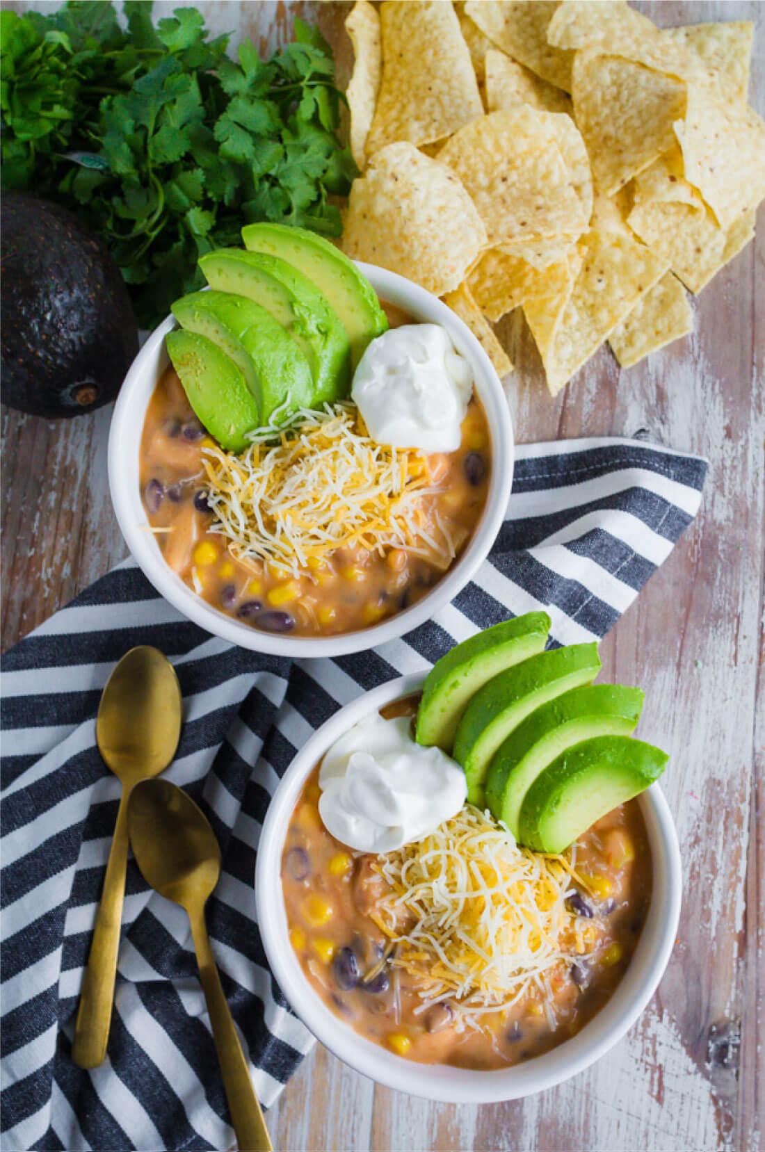 This Slow Cooker Chicken Tortilla Soup is really easy to put together and something the whole family will love. Full table 