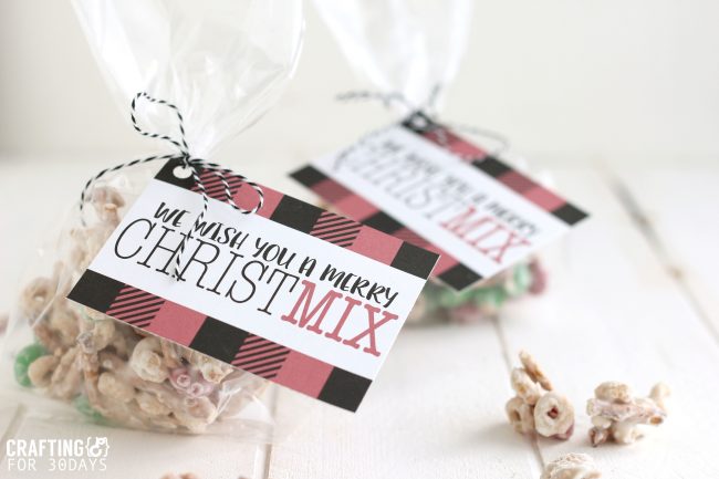 Want to make your friends and neighbors feel special but not brake the bank? Make these cheap Christmas gifts and deliver to them! Christmas Mix with printable tags via thirtyhandmadedays.com