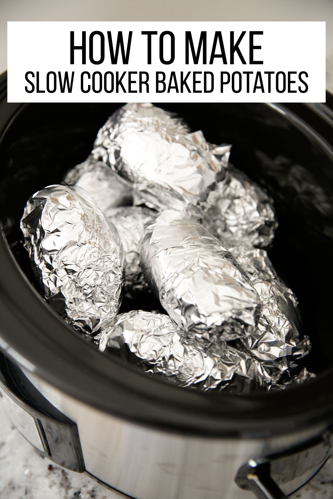 How to make Baked Potatoes in the Crockpot from www.thirtyhandmadedays.com