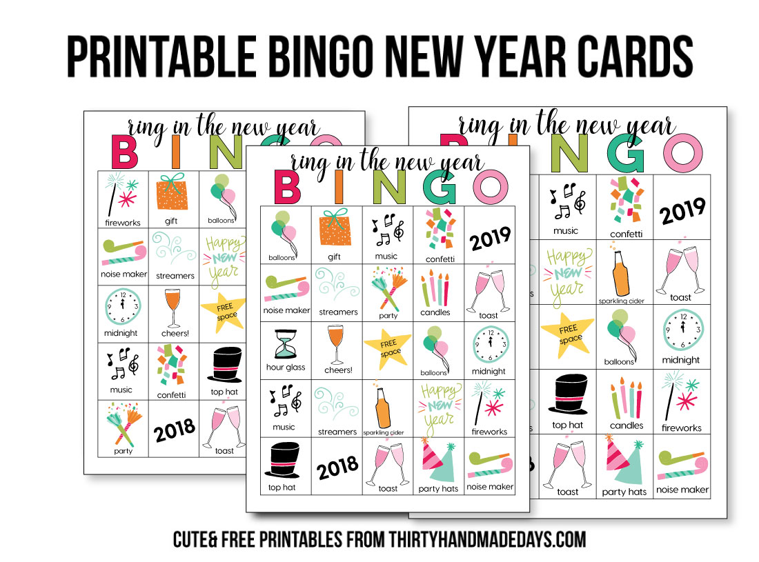 Printable New Year's Eve BINGO Sheets