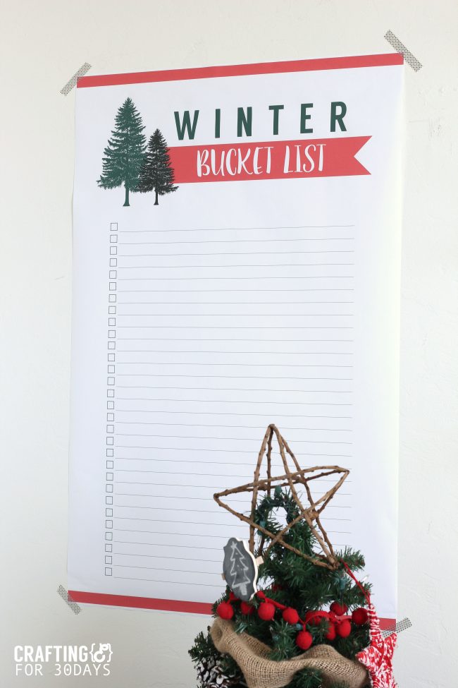 Printable Winter Bucket List - download this and make some memories this winter! via thirtyhandmadedays.com