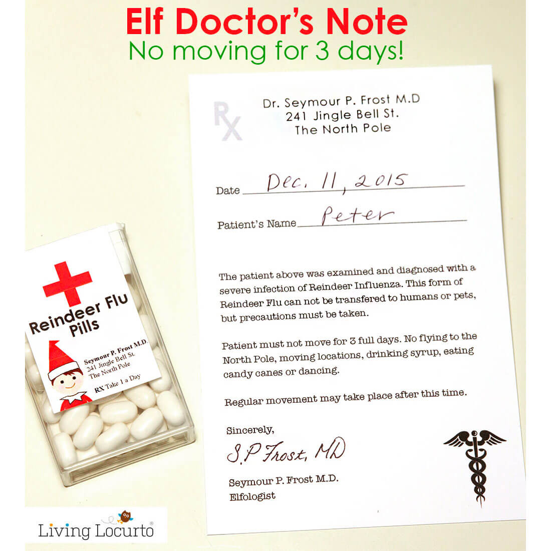 Elf on the Shelf Doctor's Note