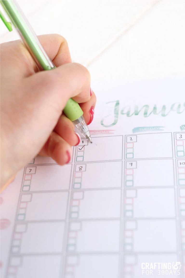 Printable Goal Setting Calendar