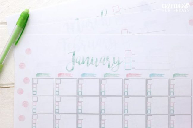 Printable Goal Setting Calendar