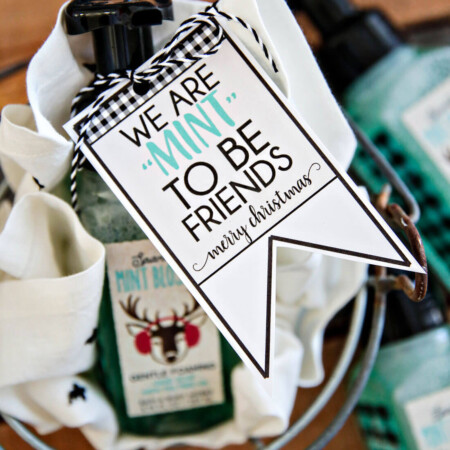 We're "mint to be friends" Christmas tags - download these cute printable tags via www.thirtyhandmadedays.com