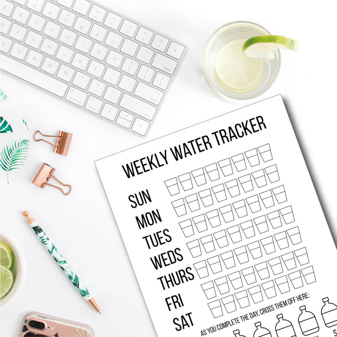 How Much Water Should You Drink a Day? Tips for ways to drink more water. Printable Weekly Water Tracker from www.thirtyhandmadedays.com