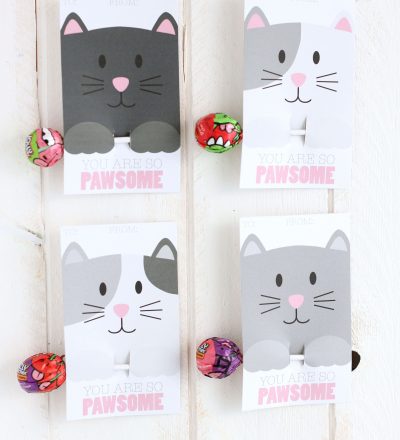 Free Printable Cat Valentine Day from CraftingE via thirtyhandmadedays.com