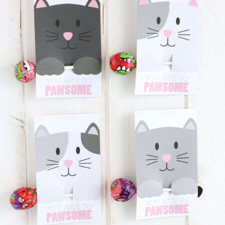 Free Printable Cat Valentine Day from CraftingE via thirtyhandmadedays.com