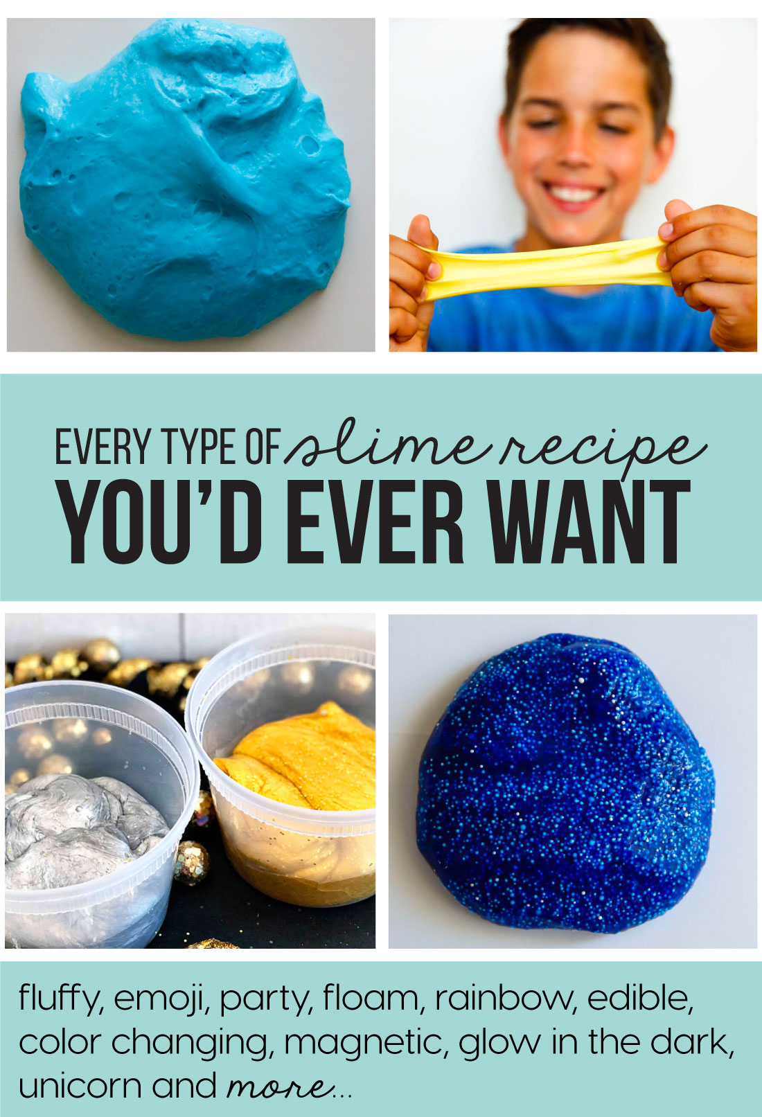 Every type of slime recipe you'd ever want.. www.thirtyhandmadedays.com