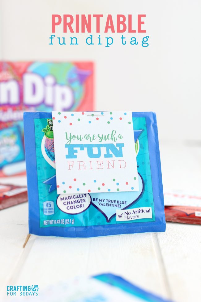 Printable Valentines Day Cards - use this fun dip idea for your kids! 