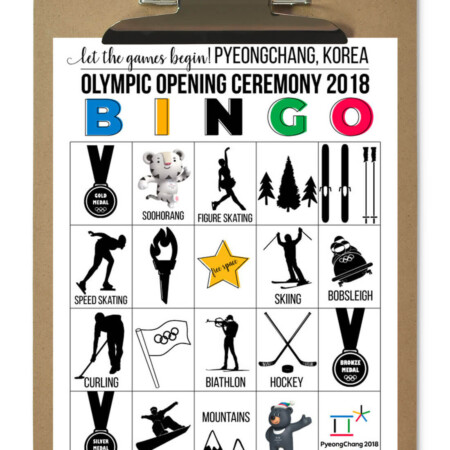 Winter Olympics 2018 BINGO - download and use for Opening Ceremony from www.thirtyhandmadedays.com