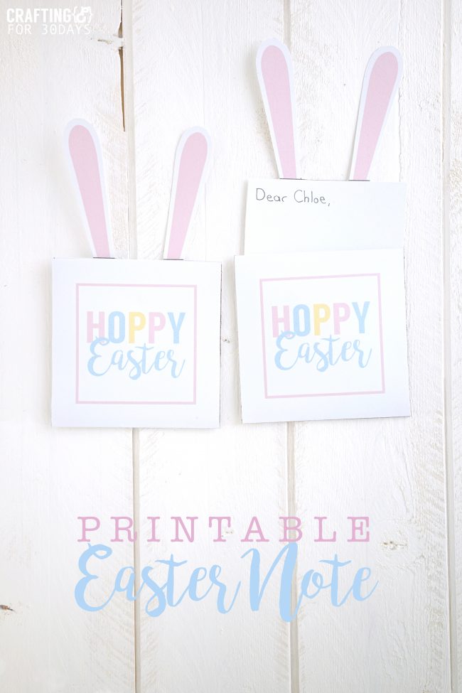 Printable Easter Bunny Note - use these for the holiday! 