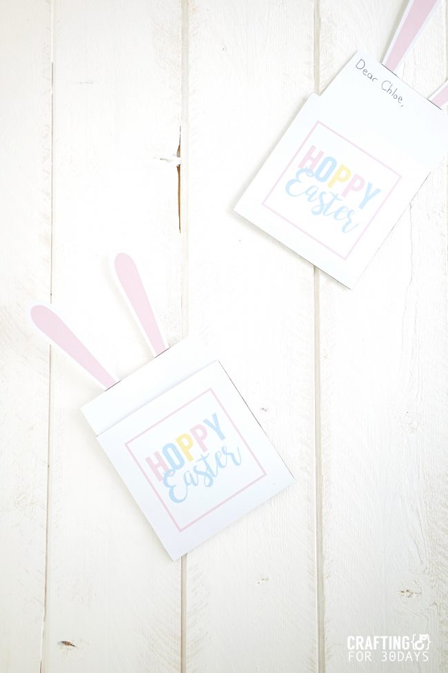 Printable Easter Bunny Note - use these for the holiday! via www.thirtyhandmadedays.com