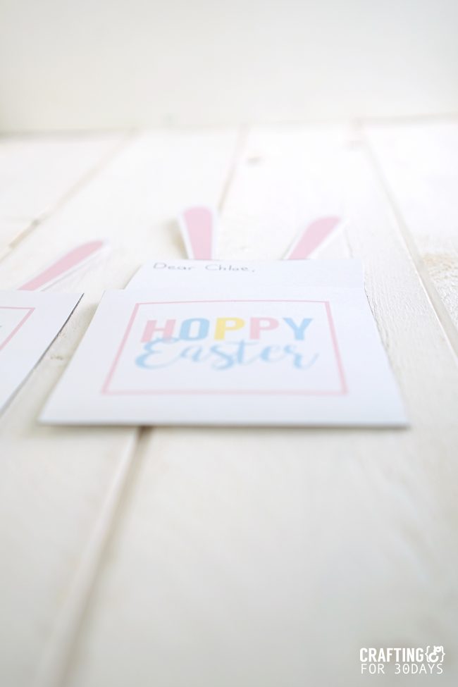 Printable Easter Bunny Note - use these for the holiday! from www.thirtyhandmadedays.com