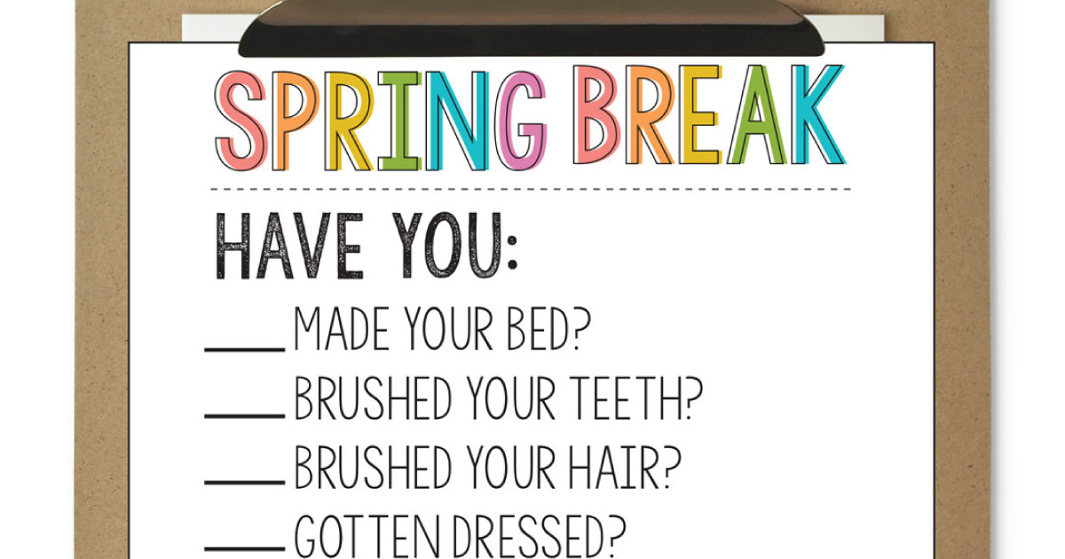 Printable Spring Break Rules
