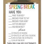 Printable Spring Break Rules from www.thirtyhandmadedays.com