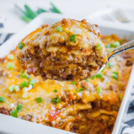 Mexican Lasagna - put two of your favorites together, pasta and Mexican food.