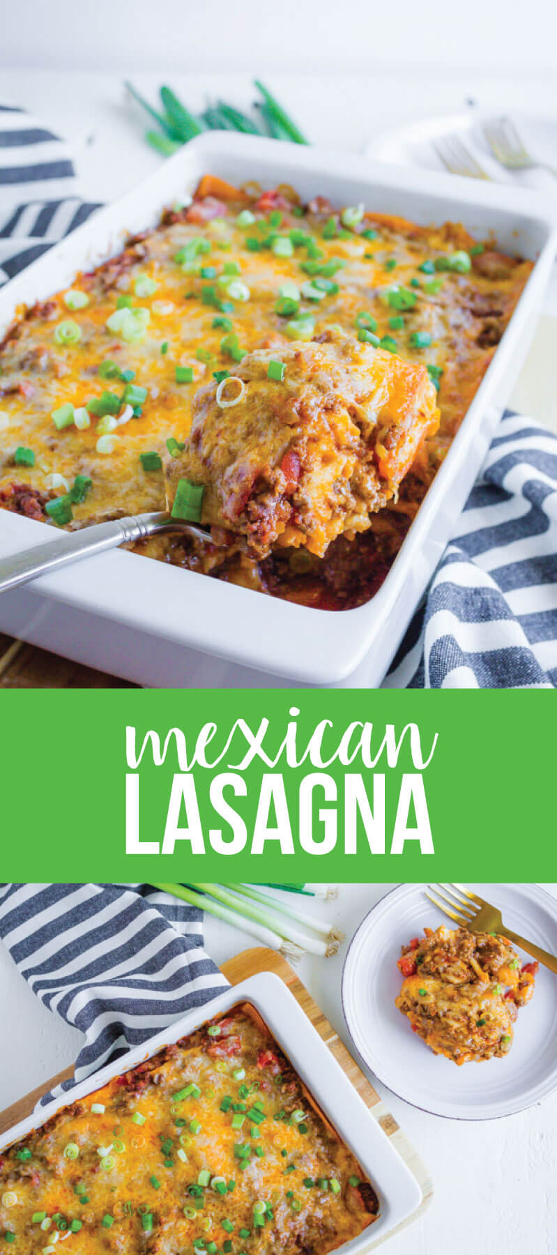 Mexican Lasagna - put two of your favorites together, pasta and Mexican food from www.thirtyhandmadedays.com