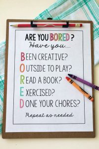 things to do when bored printable