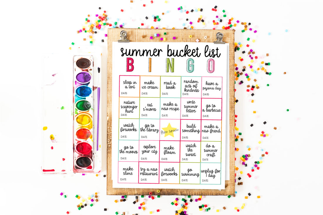 Summer Bucket List BINGO - use this as a guide for a fun summer with your kids!