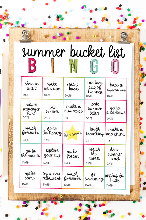 Summer Bucket List BINGO - use this as a guide for a fun summer with your kids! www.thirtyhandmadedays.com