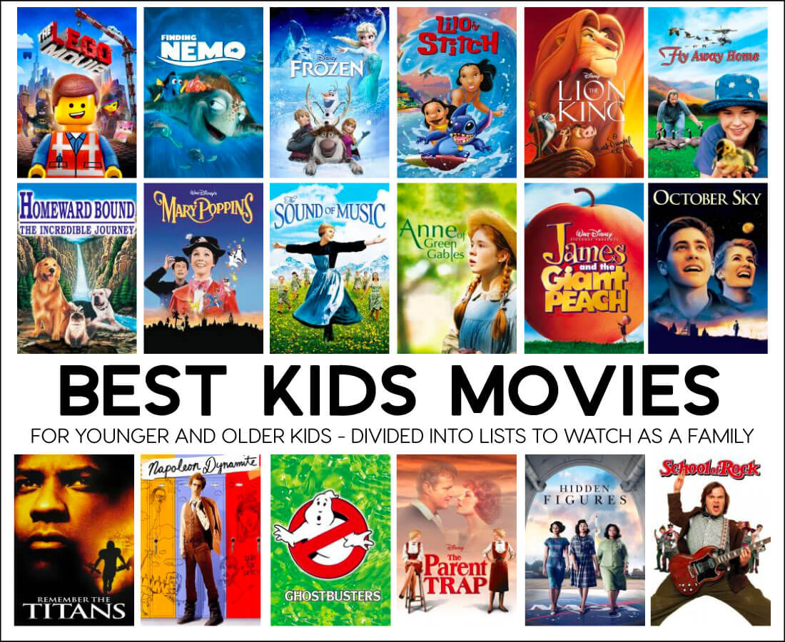 Best Kids Movies - a list of appropriate kid movies broken down by younger and older kids. 
