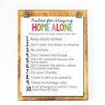 Rules for Staying Home Alone - guidelines and printable from www.thirtyhandmadedays.com