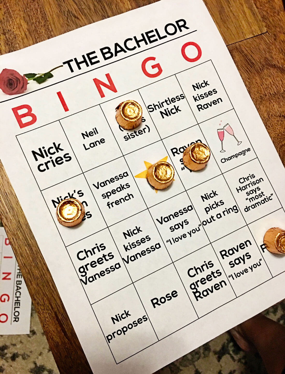 the Bachelorette finale BINGO