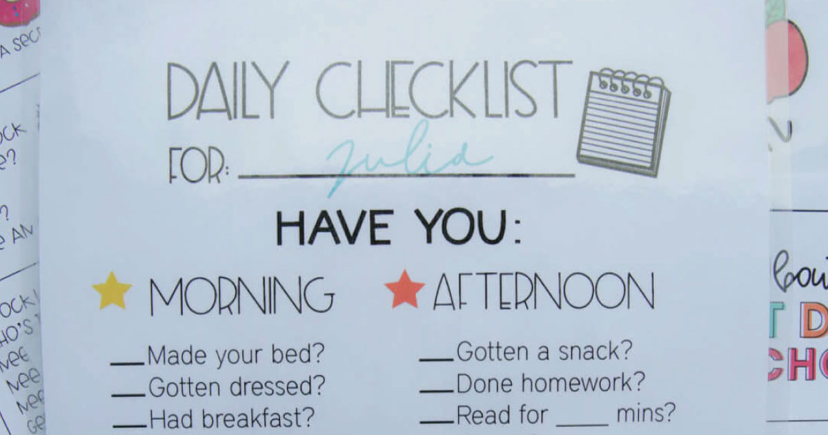 Kids Daily Checklist