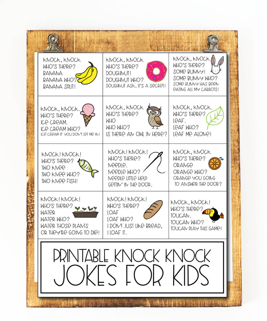 Printable Knock Knock Jokes for Kids