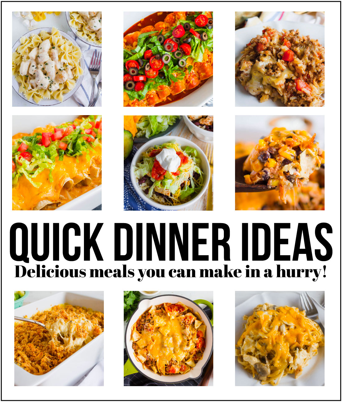 Quick Dinner Ideas - delicious recipes that you can make in a hurry! www.thirtyhandmadedays.com