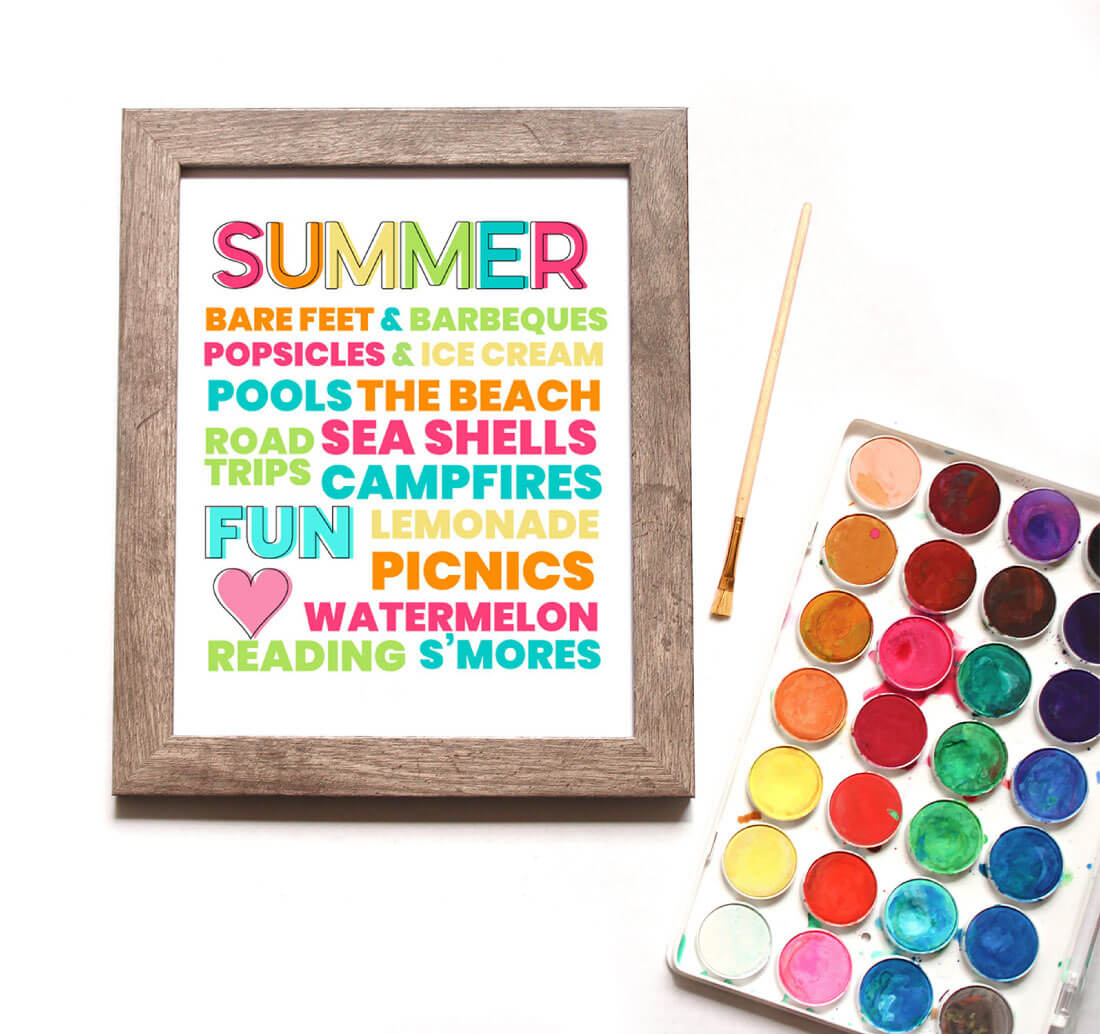 Free Printable Summer Quote - download this print and hang it up in your home. 