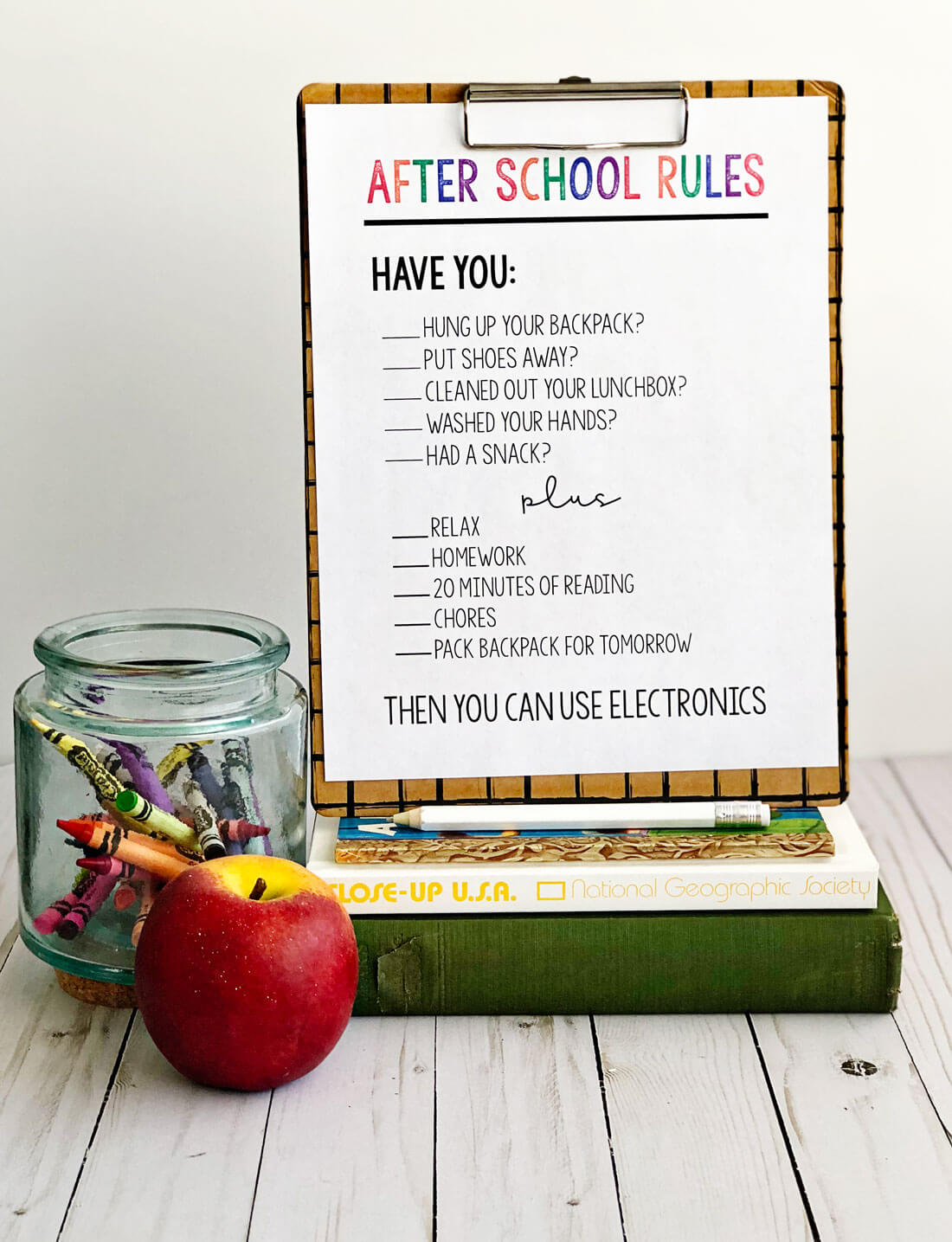 After School Rules - print out this sheet and use to help your afternoons run smoother. 