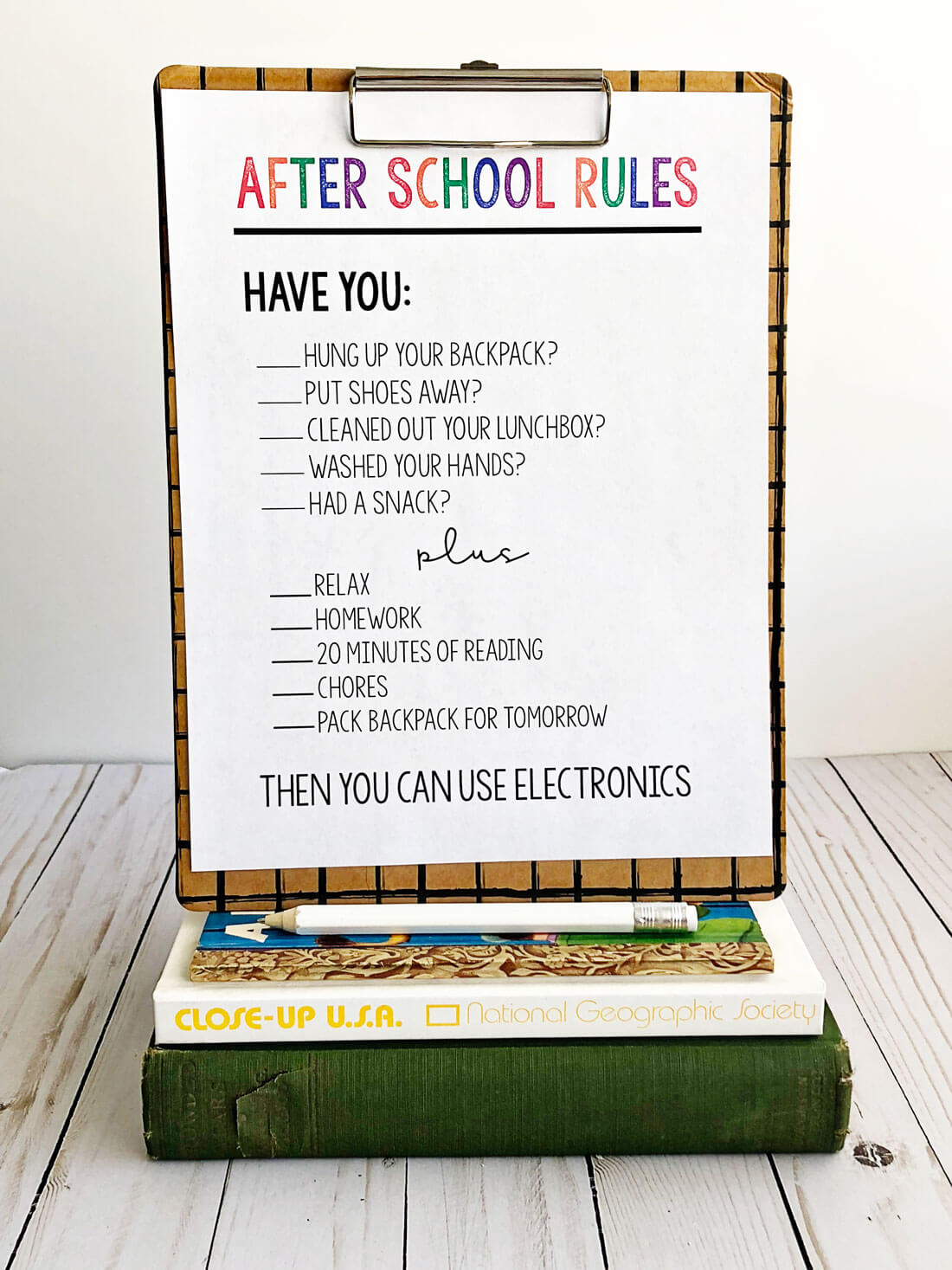 After School Rules - print out this sheet and use to help your afternoons run smoother from www.thirtyhandmadedays.com