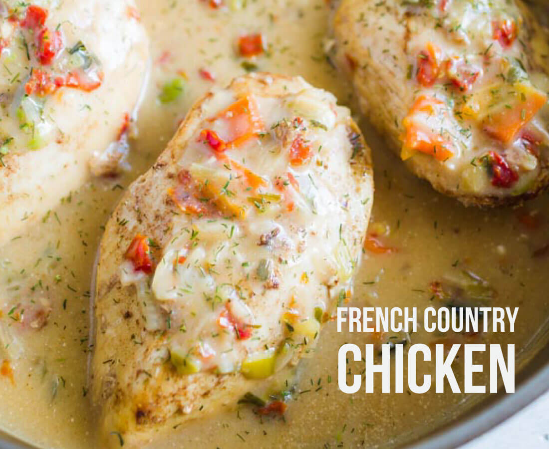 French Country Skillet Chicken - a creamy, delicious dinner recipe.
